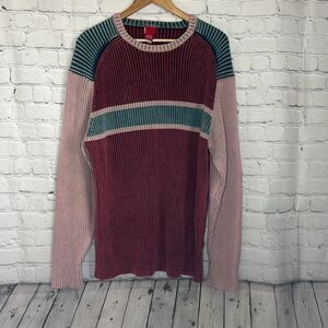 Vtg Levis Sweater Mens 2XLarge Multicolor Pullover 100% Cotton Crew neck